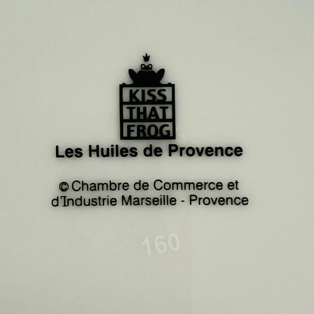 KISS THAT FROG Huiles de Provence Olivar Olive Oil Label Salad Dessert Plate